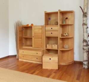 Naturholzmöbel Erle Regalkombination