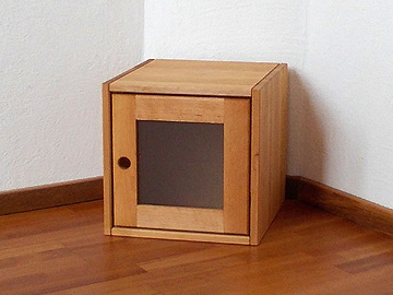 Joker Regalwürfel mit Holz-Rahmentüre und Glasfüllung
